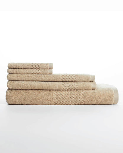 Spaces Swift Dry Light Brown Solid 100% Cotton 450 GSM Dobby Bath Towel – 75 X 150 CM