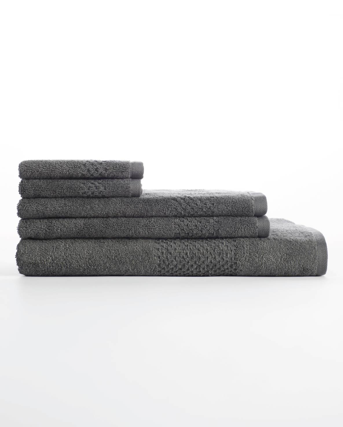 Spaces Swift Dry Dark Grey Solid 100% Cotton 450 GSM Dobby Bath Towel – 75 X 150 CM