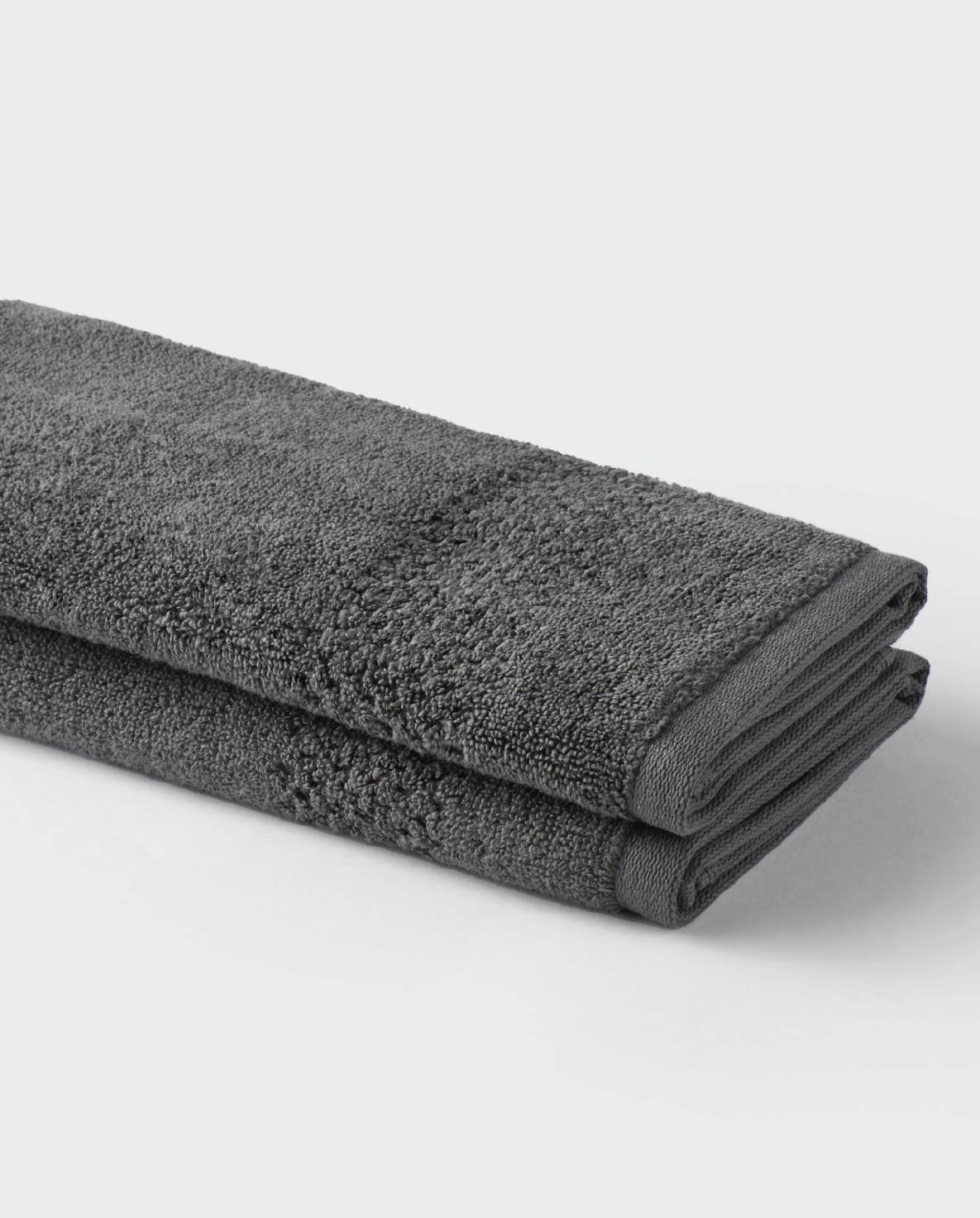 Spaces Swift Dry 100% Cotton 450 GSM Solid Dobby Dark Grey 2 Hand Towels – 40 x 60 CM