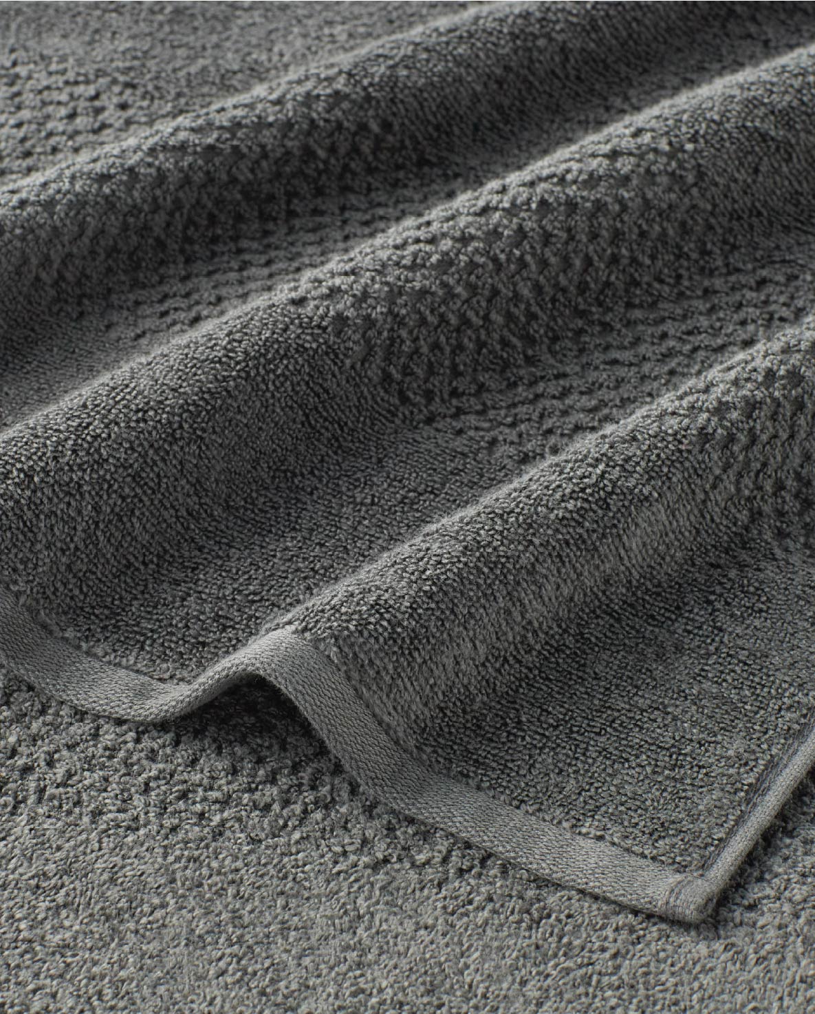 Spaces Swift Dry 100% Cotton 450 GSM Solid Dobby Dark Grey 2 Hand Towels – 40 x 60 CM