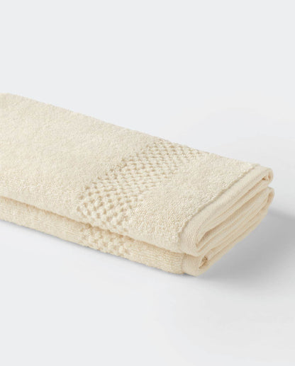Spaces Swift Dry 100% Cotton 450 GSM Beige Solid 4 Face Towels Set – 30 x 30 Inches