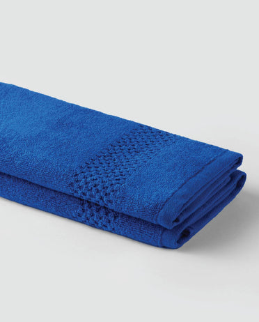 Spaces Swift Dry 100% Cotton 450 GSM Dark Blue Solid 4 Face Towels Set – 30 x 30 CM