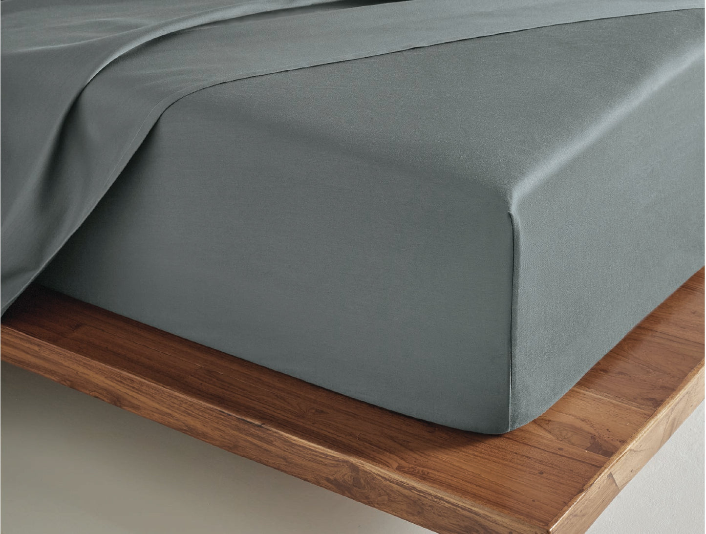 Spaces Aven Grey Solid 100% Cotton 210 TC Large Bedsheet with 2 Pillow Covers - 108 x 108 Inches