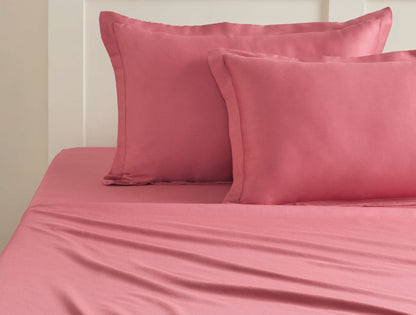 Spaces Aven Rose Solid 100% Cotton 210 TC Large Bedsheet with 2 Pillow Covers - 108 x 108 Inches