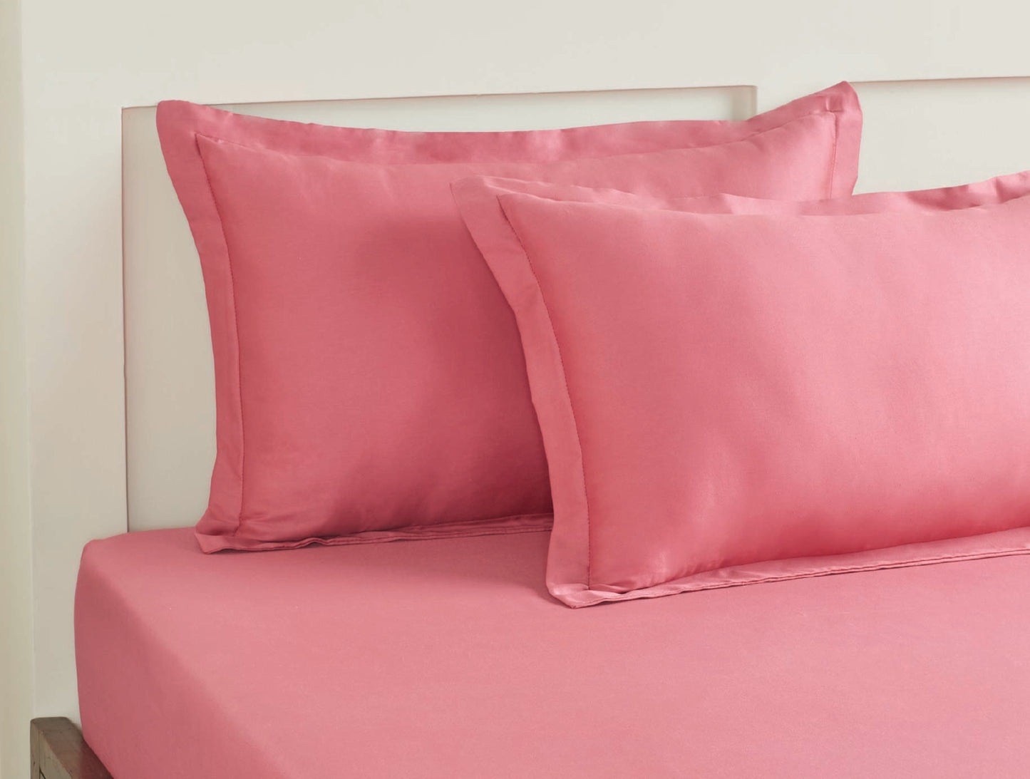 Spaces Aven Rose Solid 100% Cotton 210 TC Large Bedsheet with 2 Pillow Covers - 108 x 108 Inches