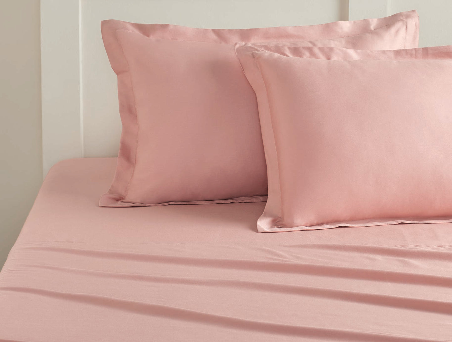 Spaces Aven Blush Solid 100% Cotton 210 TC Large Bedsheet with 2 Pillow Covers - 108 x 108 Inches