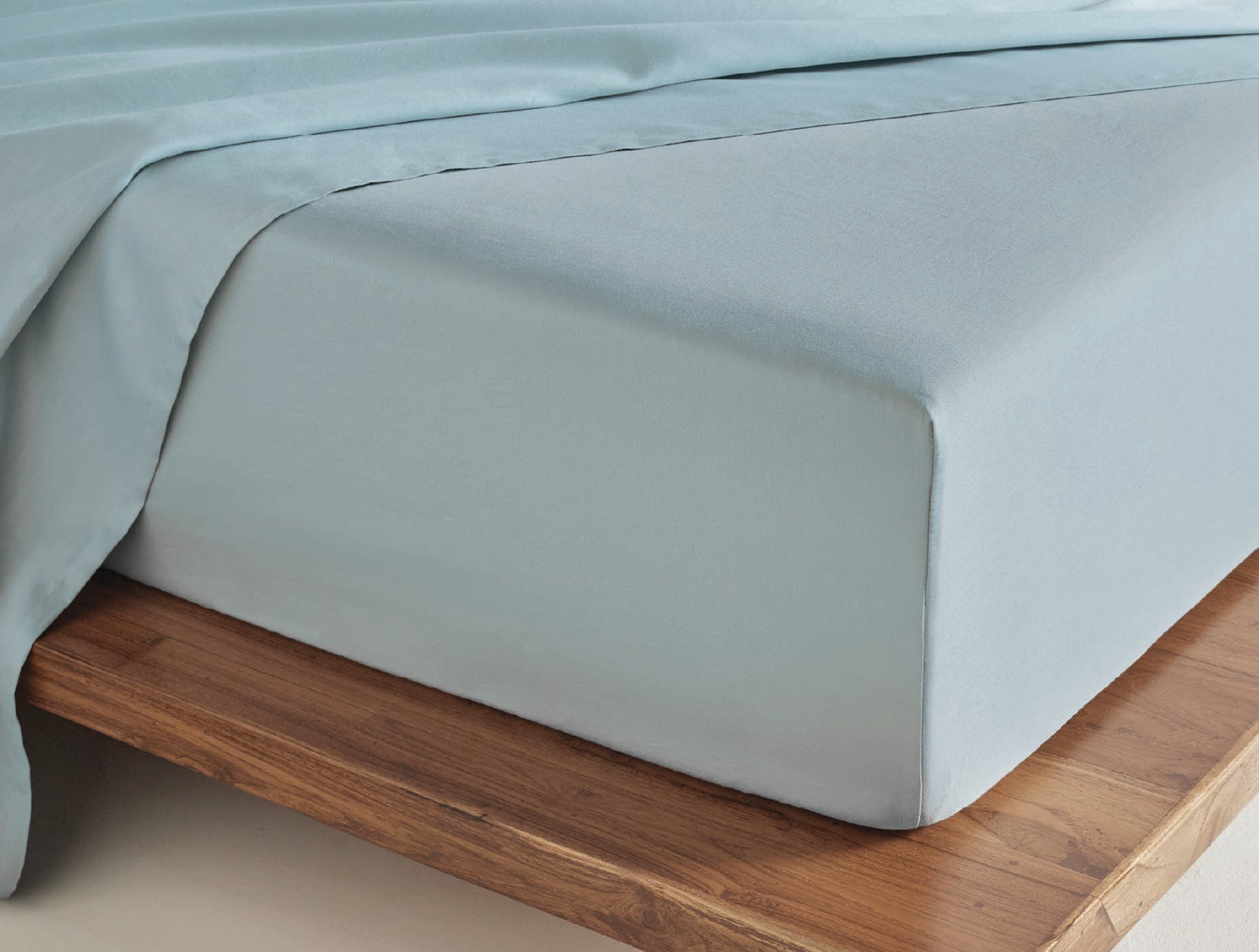 Spaces Aven Blue Solid 100% Cotton 210 TC Large Bedsheet with 2 Pillow Covers - 108 x 108 Inches