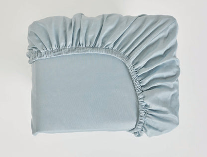 Spaces Aven Blue Solid 100% Cotton 210 TC Large Bedsheet with 2 Pillow Covers - 108 x 108 Inches