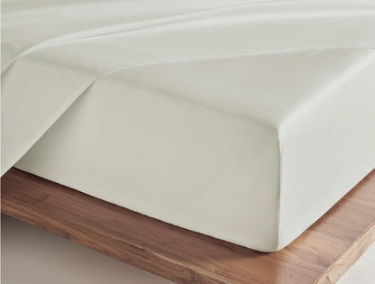 Spaces Aven White Solid 100% Cotton 210 TC Large Bedsheet with 2 Pillow Covers - 108 x 108 Inches