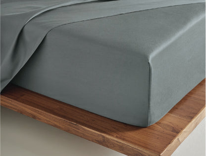 Spaces Aven  100% Cotton 210 TC Solid Grey Single Bedsheet with 1 Pillow Cover - 60 x 88 Inches