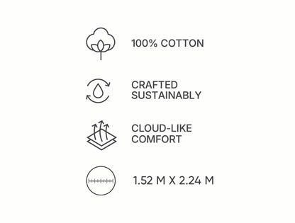 Spaces Aven  100% Cotton 210 TC Solid Grey Single Bedsheet with 1 Pillow Cover - 60 x 88 Inches