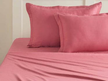 Spaces Aven  100% Cotton 210 TC Solid Red Single Bedsheet with 1 Pillow Cover - 60 x 88 Inches