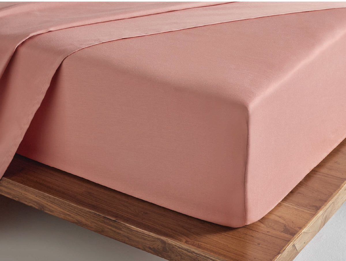Spaces Aven  100% Cotton 210 TC Solid Pink Single Bedsheet with 1 Pillow Cover - 60 x 88 Inches