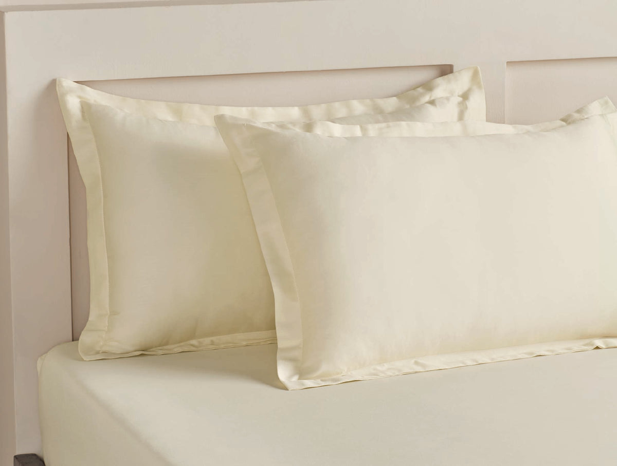 Spaces Aven  100% Cotton 210 TC Solid Ivory Single Bedsheet with 1 Pillow Cover - 60 x 88 Inches