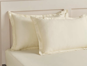 Spaces Aven  100% Cotton 210 TC Solid Ivory Single Bedsheet with 1 Pillow Cover - 60 x 88 Inches