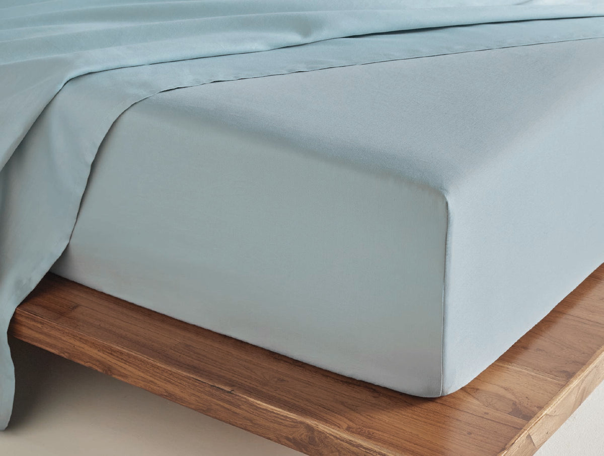 Spaces Aven  100% Cotton 210 TC Solid Blue Single Bedsheet with 1 Pillow Cover - 60 x 88 Inches