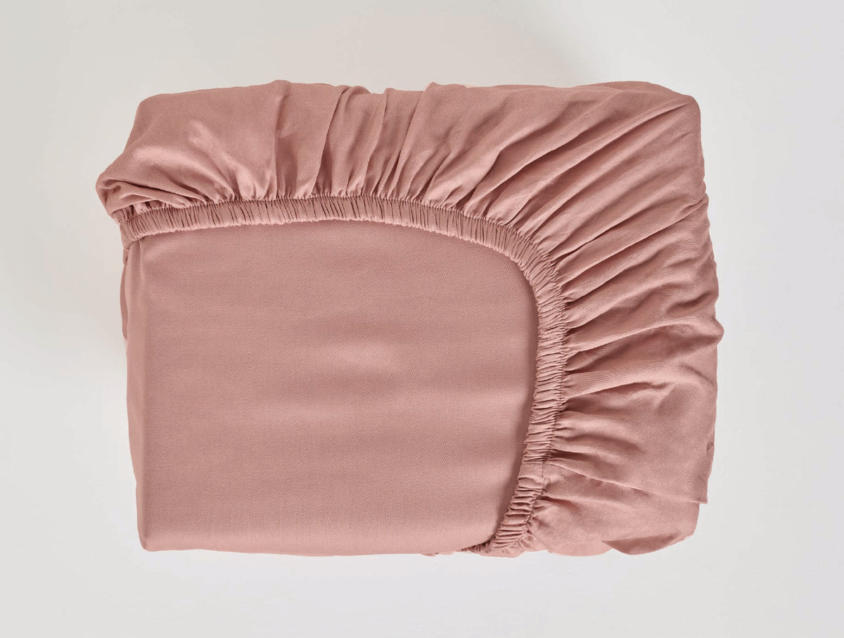 Spaces Aven Pink Solid 100% Cotton 210 TC King Fitted Sheet with 2 Pillow Covers – 60 x 78 Inch, 12 Inch Deep Pocket