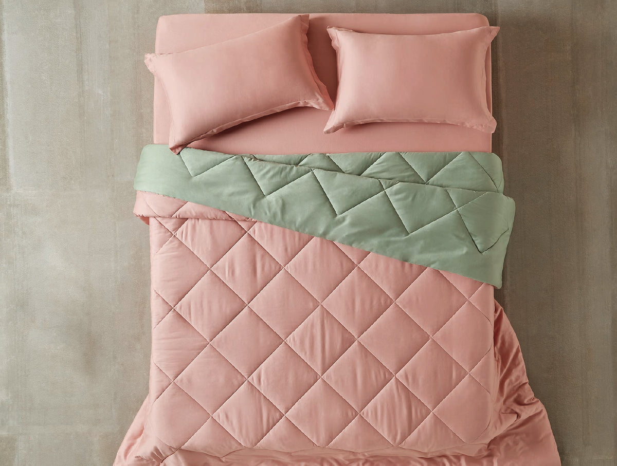 Spaces Aven 100% Cotton 210 TC Solid Blush Double Duvet Cover - 88 x 106 Inches