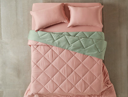 Spaces Aven Blush Solid 100% Cotton 210 TC Single Quilt - 60 x 86 Inches