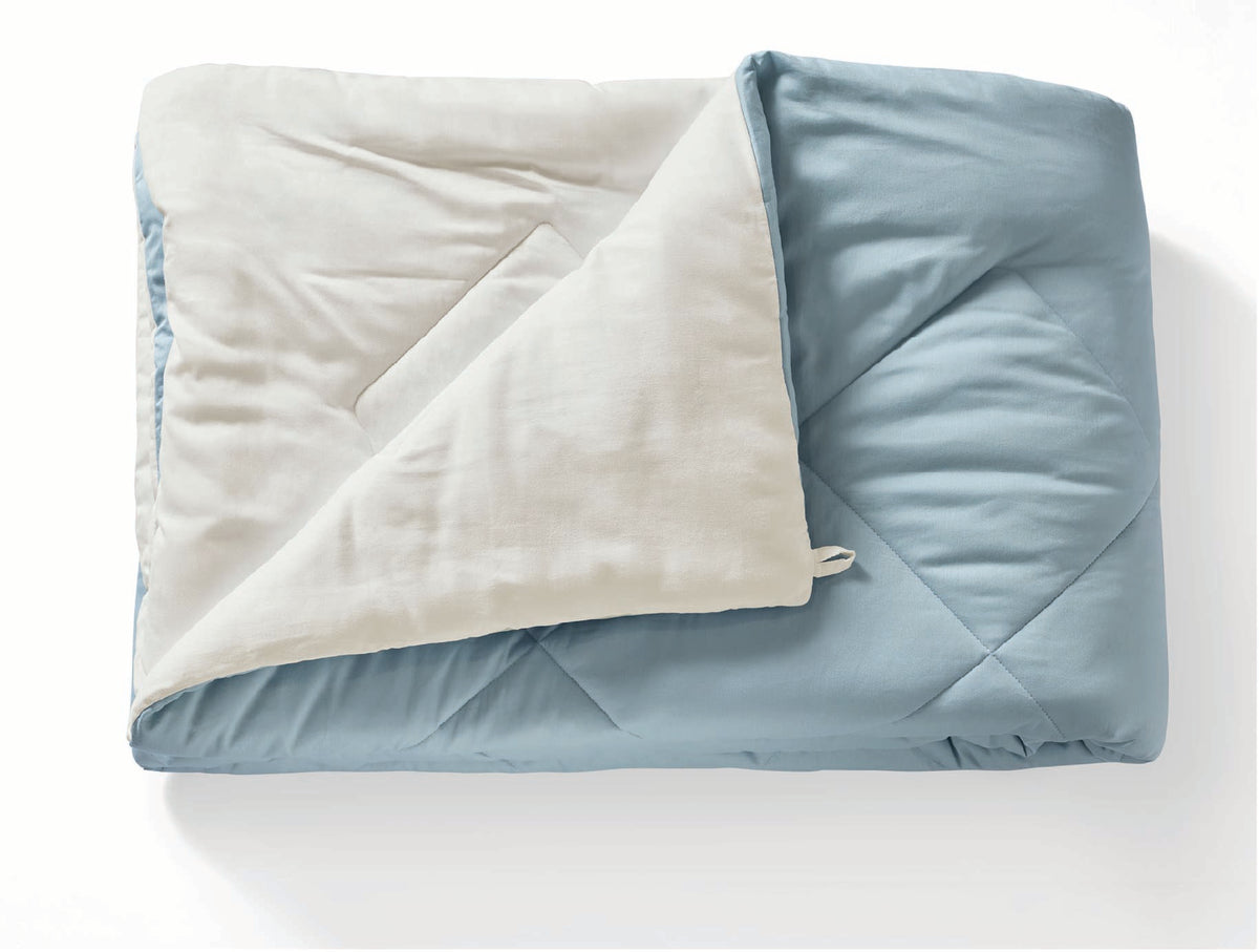 Spaces Aven Blue Solid 100% Cotton 210 TC Single Quilt - 60 x 86 Inches