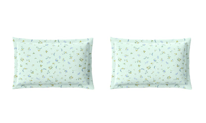 Spaces Aeris Light Blue Floral Cotton 144TC Percale Large Bedsheet Set