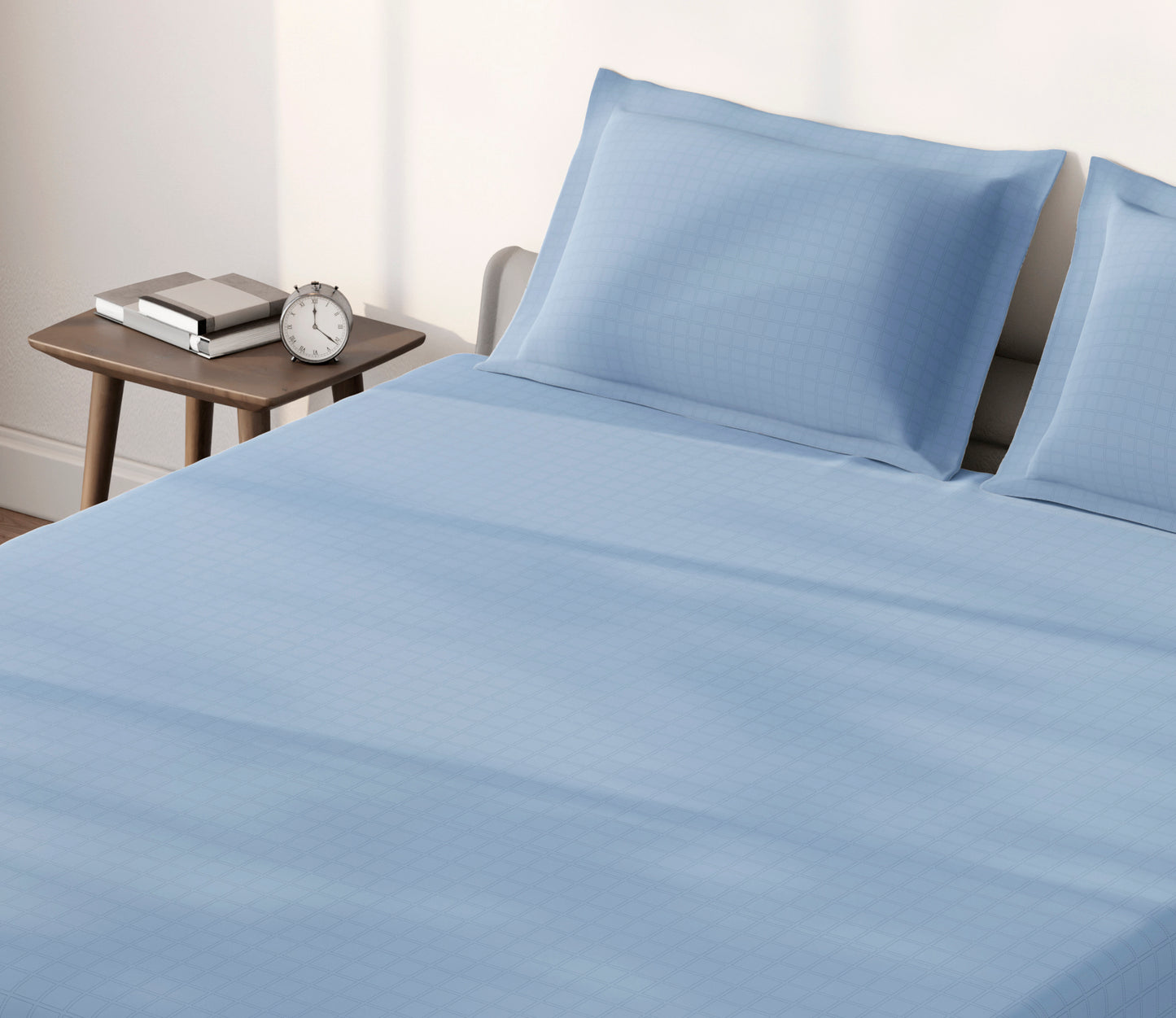 Spaces Aeris Light Teal Floral Cotton 144TC Percale Large Bedsheet Set