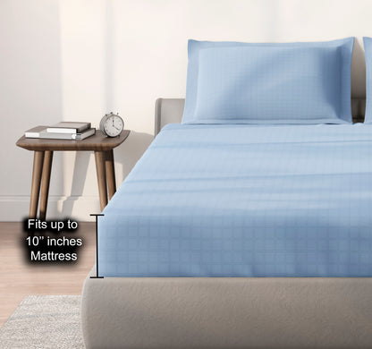 Spaces Aeris Light Teal Floral Cotton 144TC Percale Large Bedsheet Set