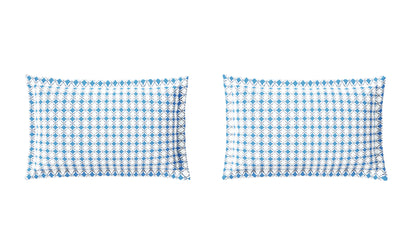 Spaces Aeris Blue Geometric 100% Cotton 144 TC Queen Fitted Sheet
