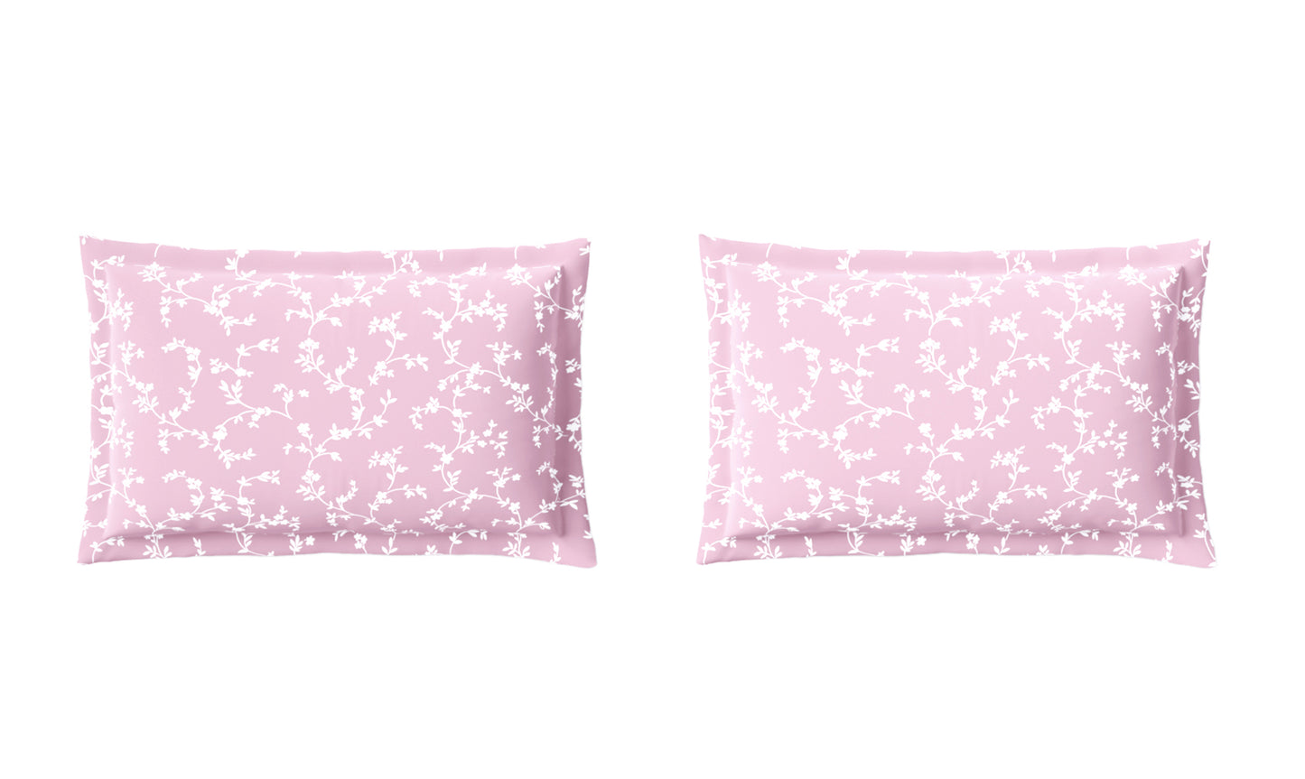 Spaces Aeris Light Pink Floral 100% Cotton 144 TC Queen Fitted Sheet