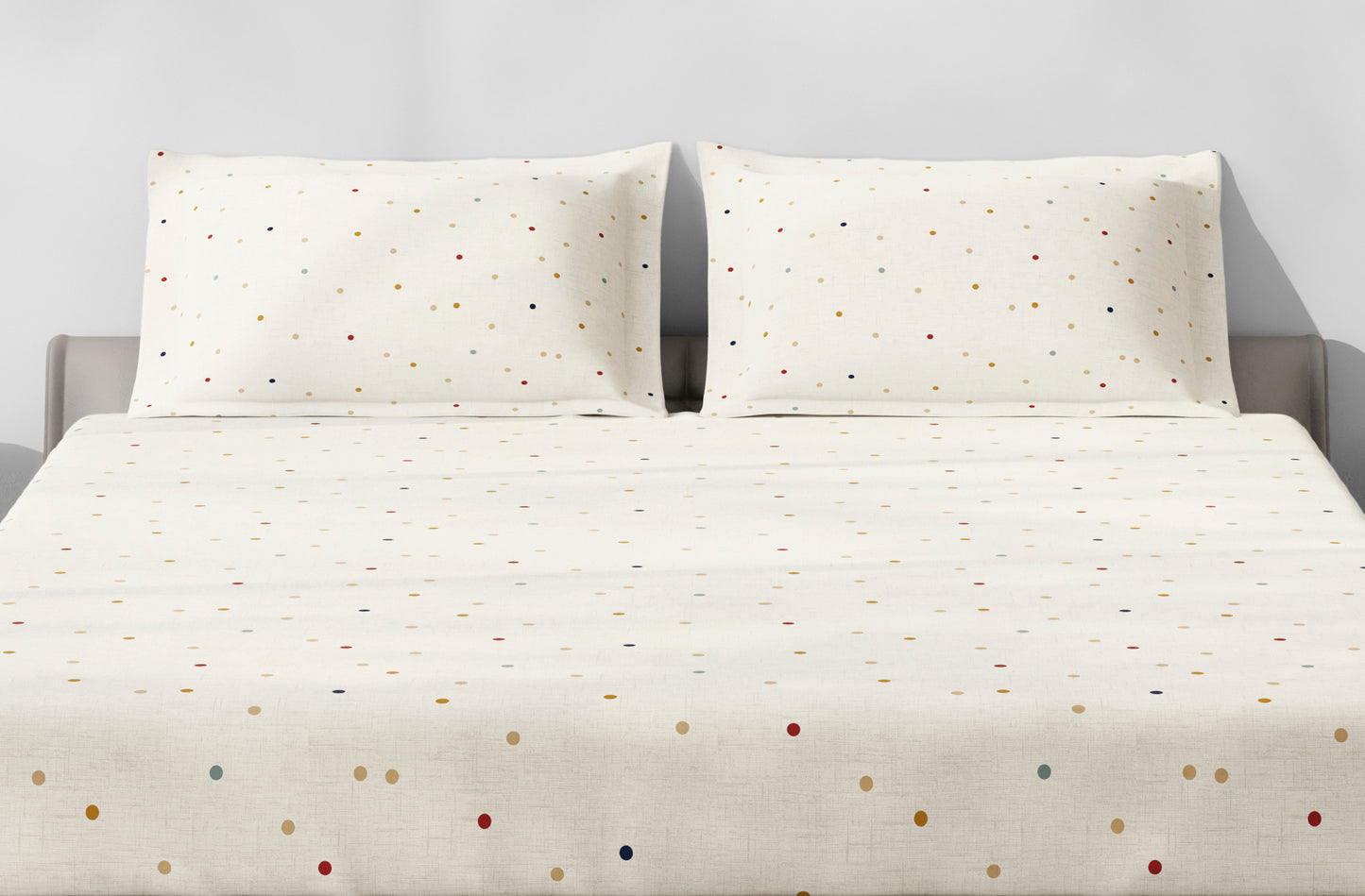 Spaces Aeris Beige Geometric 100% Cotton 144 TC Queen Fitted Sheet
