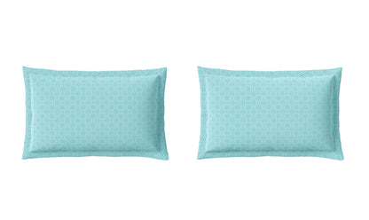 Spaces Aeris Light Aqua Geometric 100% Cotton 144 TC King Fitted Sheet