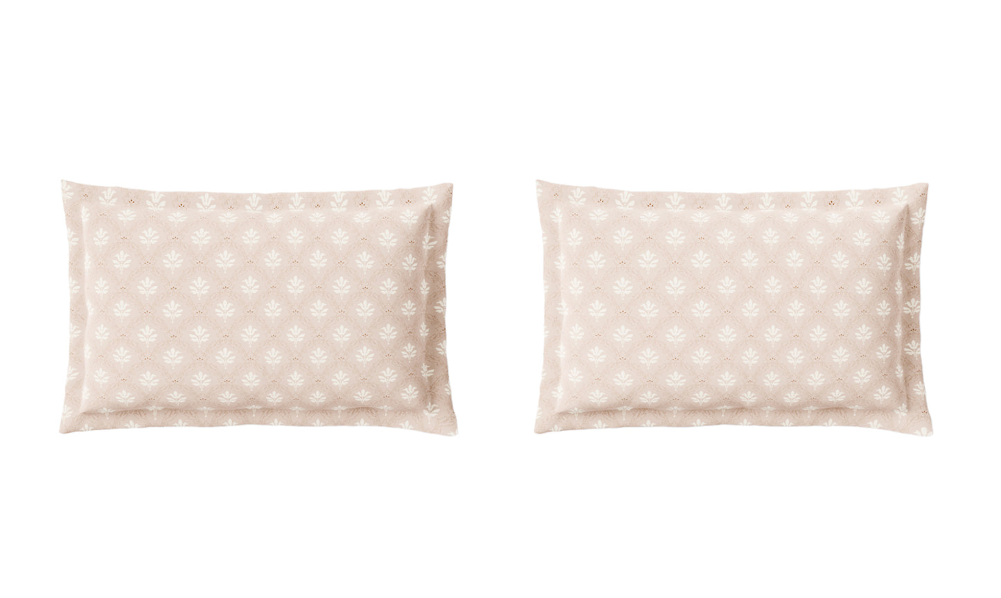 Spaces Aeris Light Taupe Floral 100% Cotton 144 TC King Fitted Sheet