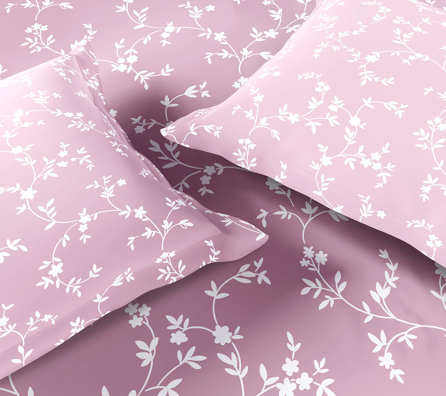 Spaces Aeris Light Pink Floral 100% Cotton 144 TC King Fitted Sheet