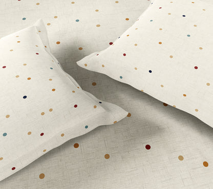 Spaces Aeris Beige Geometric Cotton 144TC Percale King Fitted Sheet