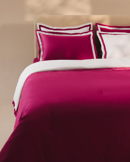 Spaces Hygro Cotton 400 TC Sateen Dark Violet Solid Double Quilt – 88 x 106 Inches