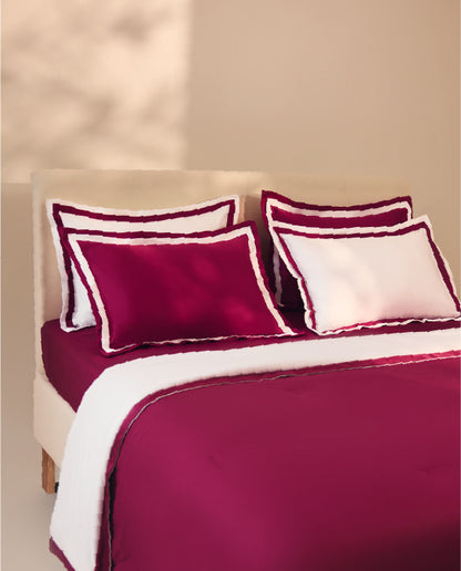 Spaces Hygro Cotton 400 TC Sateen Dark Violet Solid Double Quilt – 88 x 106 Inches