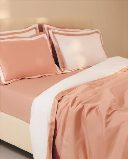 Spaces Hygro Cotton 400 TC Sateen Coral Solid Single Quilt – 59 x 85 Inches