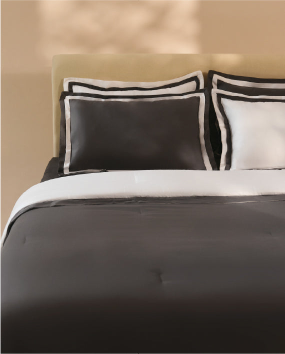 Spaces Hygro Cotton 400 TC Grey Solid Sateen Double Duvet Cover – 90 x 108 Inches