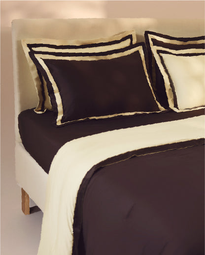 Spaces Hygro Cotton 400 TC Dark Brown Solid Sateen Double Duvet Cover – 90 x 108 Inches