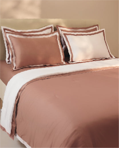 Spaces Hygro Cotton 400 TC Light Brown Solid Sateen Double Duvet Cover – 90 x 108 Inches