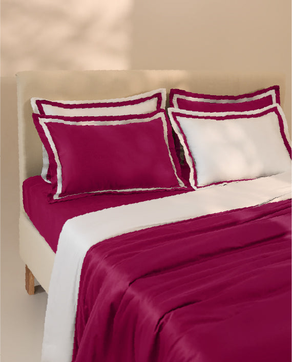 Spaces Hygro Cotton 400 TC Dark Violet Solid Sateen Double Duvet Cover – 90 x 108 Inches