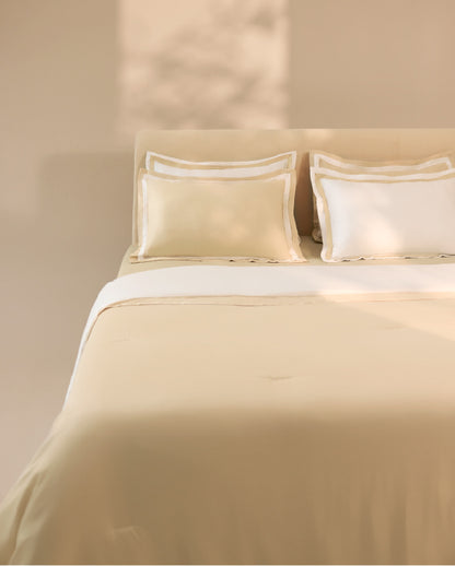 Spaces Hygro Cotton 400 TC Gold Solid Sateen Double Duvet Cover – 90 x 108 Inches