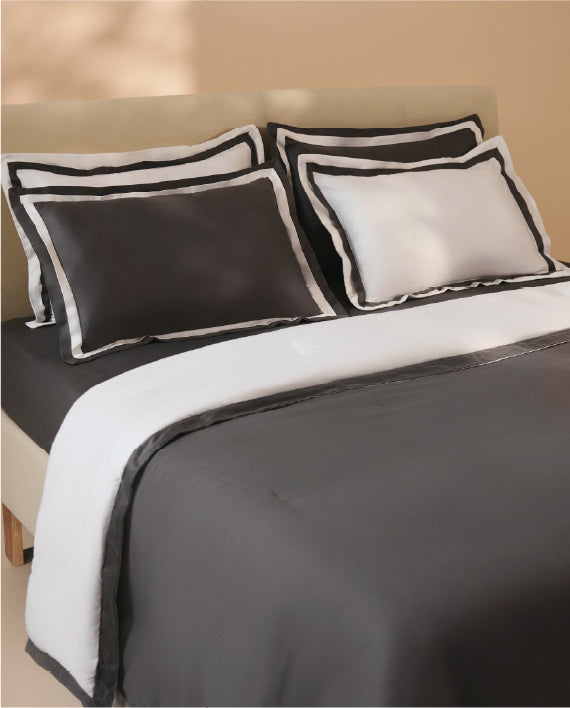 Spaces Hygro Cotton 400 TC Grey Solid Sateen Single Duvet Cover – 59 x 88 Inches