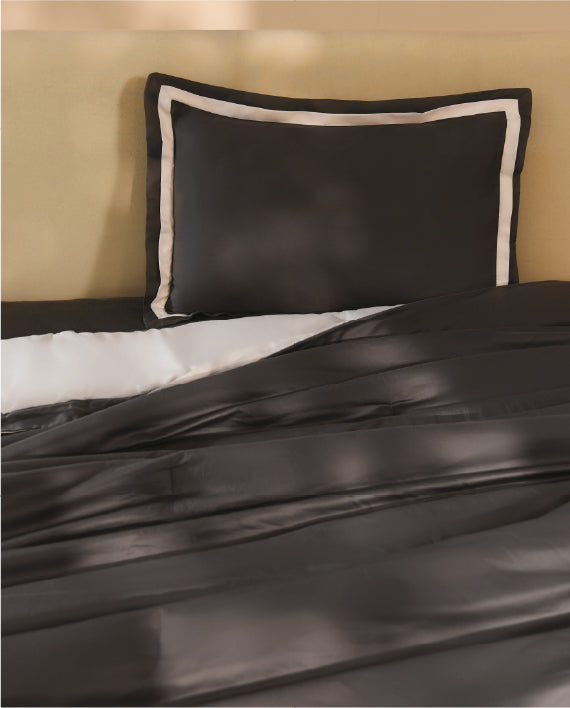Spaces Hygro Cotton 400 TC Grey Solid Sateen Single Duvet Cover – 59 x 88 Inches