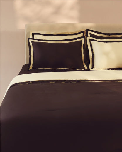 Spaces Hygro Cotton 400 TC Dark Brown Solid Sateen Single Duvet Cover – 59 x 88 Inches