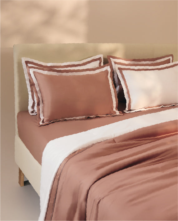 Spaces Hygro Cotton 400 TC Light Brown Solid Sateen Single Duvet Cover – 59 x 88 Inches