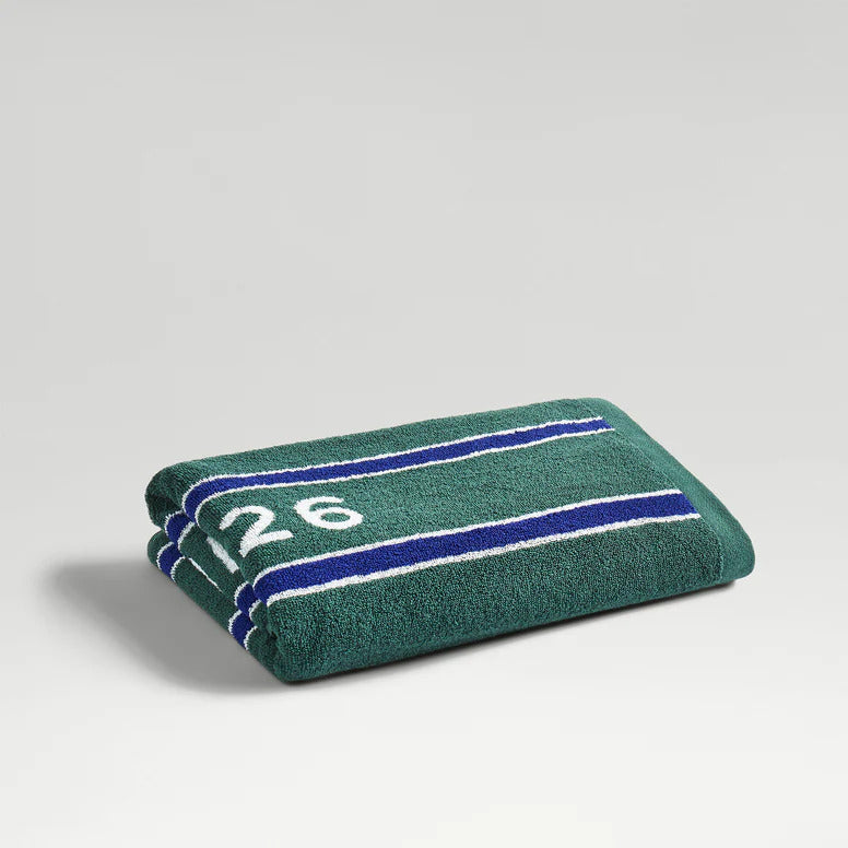 Wimbledon 100% Cotton 525 GSM Jacquard Champions Bath Towel - Green