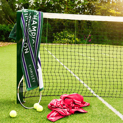 Wimbledon 100% Cotton 525 GSM Jacquard Champions Bath Towel - Green