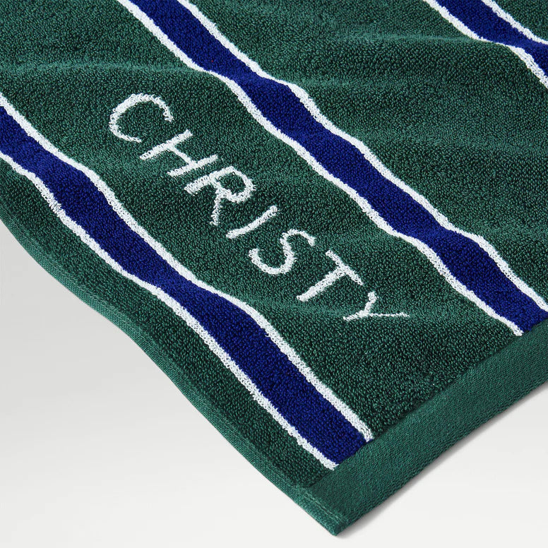 Wimbledon 100% Cotton 525 GSM Jacquard Champions Bath Towel - Green