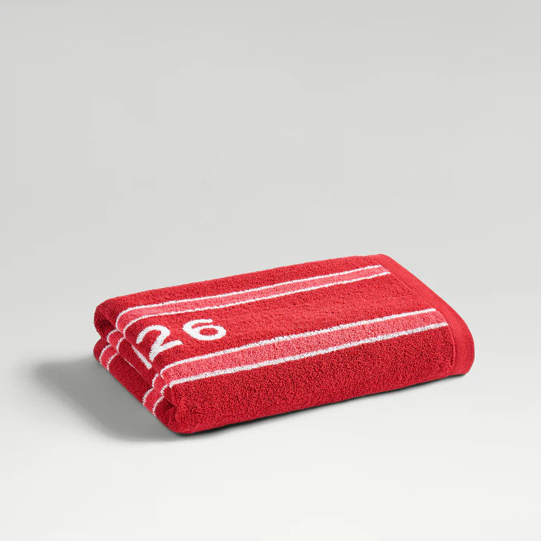 Wimbledon 100% Cotton 525 GSM Jacquard Champions Bath Towel - Strawberry
